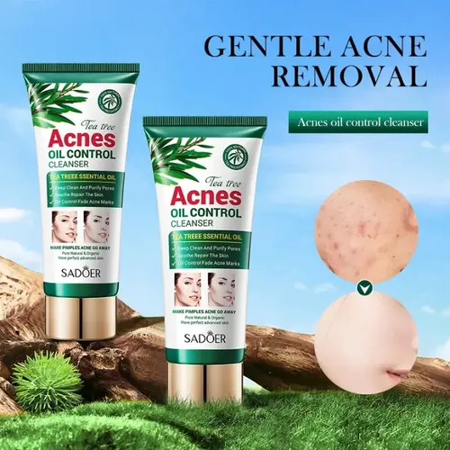 Limpiador Facial Control de Acné y Grasa con Árbol de Té de 100 ml Sadoer