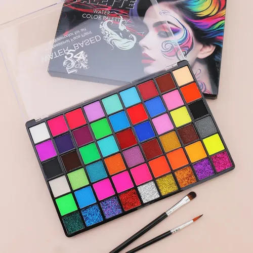 Kit De Maquillaje Facial Lavable No Tóxico De 54 Colores Com