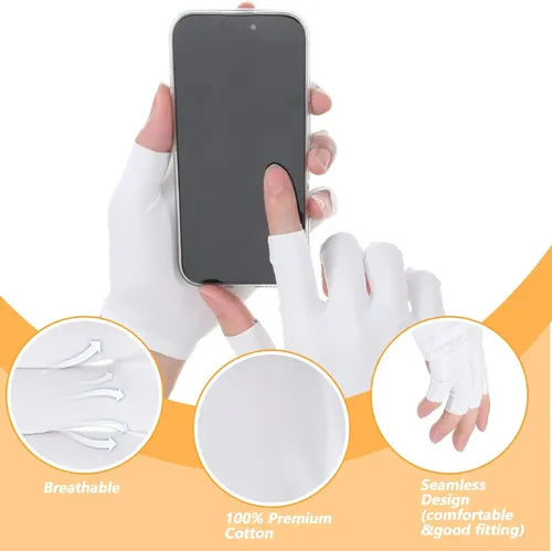 Guantes Algodón Blancos Sin Dedos Hidratantes Para Manos