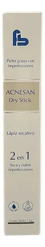Acnesan Dry Stick 2 En 1 Seca Y Cubre Imperfecciones Grasa Día/noche