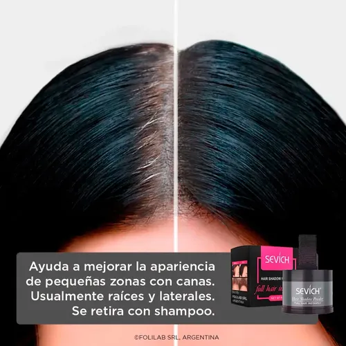 Sombra Capilar Sevich 4g Cubrir Canas Raices Castaño Oscuro