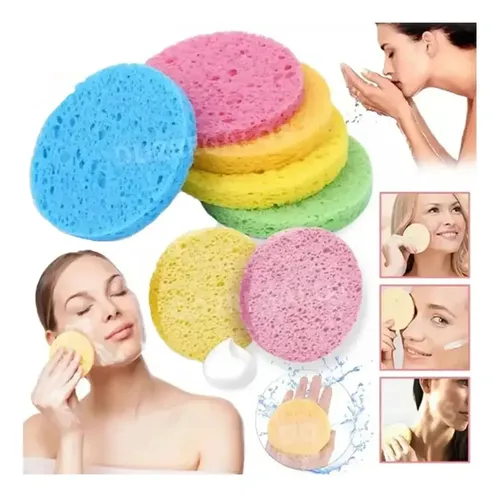 Pack 4 Unids Esponja Facial Exfoliante Desmaquilladora Suave
