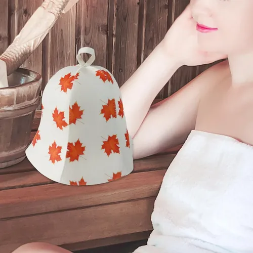 Gorro De Ducha De Baño Banya Cap Sauna Banya Hoja De Arce