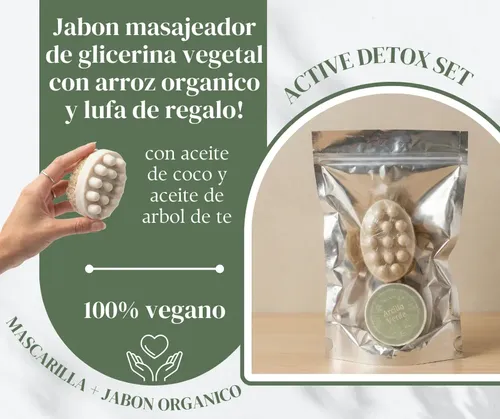 Mascarilla Facial Arcilla Verde Bentonita Pack Jabon Dearroz