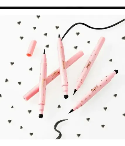 Delineador En Fibra Con Sello 2 En 1 Waterproof Mely Negro