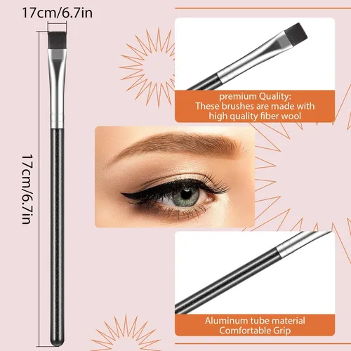 Set De Brochas De Maquillaje Nuogo Flat Eyeliner Eyellow Cor
