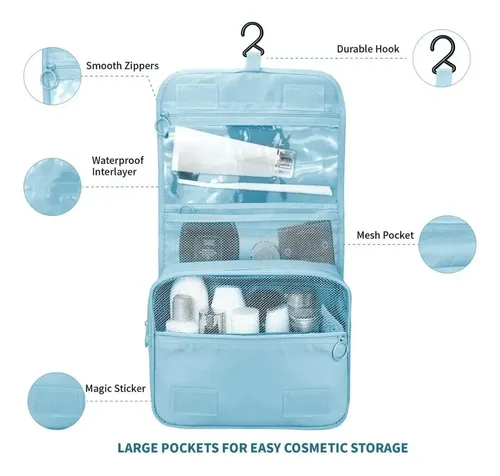 Neceser Portacosméticos Organizador Viaje Percha Maquillaje Color Negro
