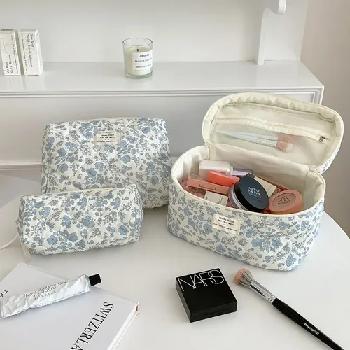 3 Cosmetiqueras Floral Mujer Bolsas Maquillaje Viaje Color