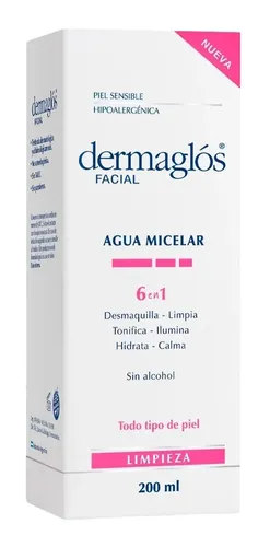 Dermaglós Facial Agua Micelar 6 En 1 Desmaquillante 200ml