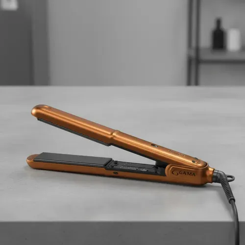 Plancha Gama Bravo Led Titanium 250° Ideal Para Químicos Con Cable Giratorio En Beauty Supply De Color Naranja