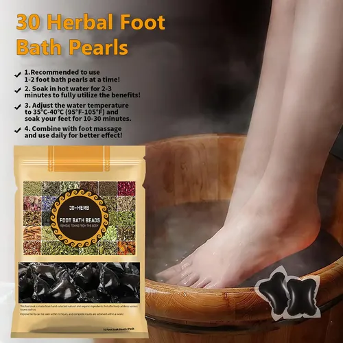 Perlas De Baño Para Pies Con 30 Hierbas, 40 Ml Multicolor