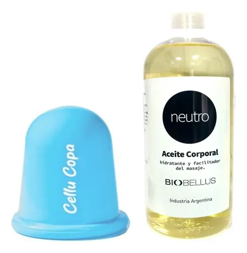 Ventosa Celulitis Cellu Copa Silicona +aceite X250 Biobellus