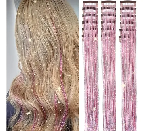 Kit De Oropel Con Clip Para Extensiones De Cabello Para Niña