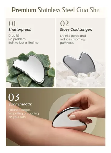Herramienta Facial Gua Sha De Acero Inoxidable En Forma De C