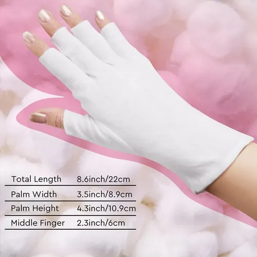 Guantes Blancos Sin Dedos De Algodón Para Manos Secas