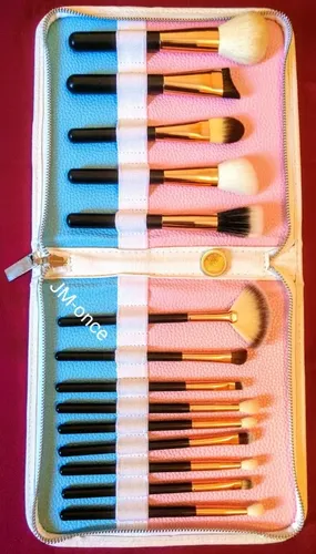 Set Brochas Pinceles De Maquillaje Naturales Y Fibra Optica