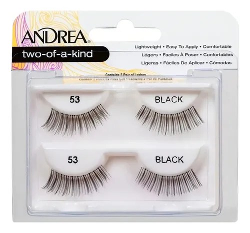 Pack Pestañas Postizas En Tira Negras 2 Pares Iguales Andrea