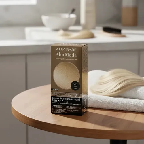 Tintura Alta Moda Alfaparf En Kit Sin Amoniaco Vegana Tono 8.0 rubio claro