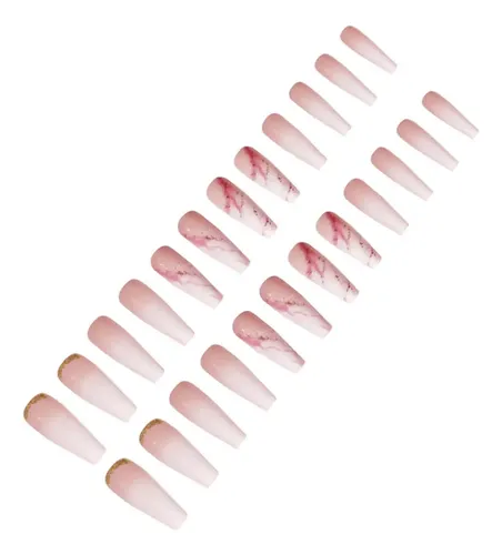 24 Uñas Postizas Decorativas Para Mujer