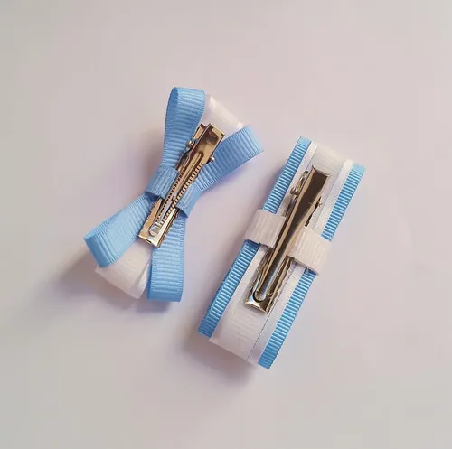 Kit De Vincha Y Moñitos Celeste Y Blanco De Argentina
