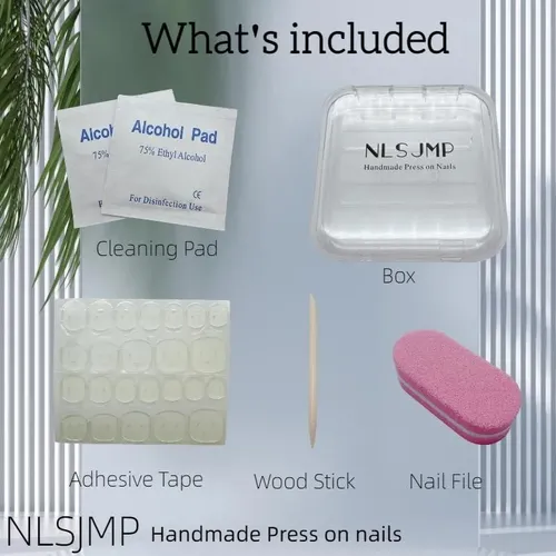 Juego De Uñas Postizas Mediano French Bow Nlsjmp