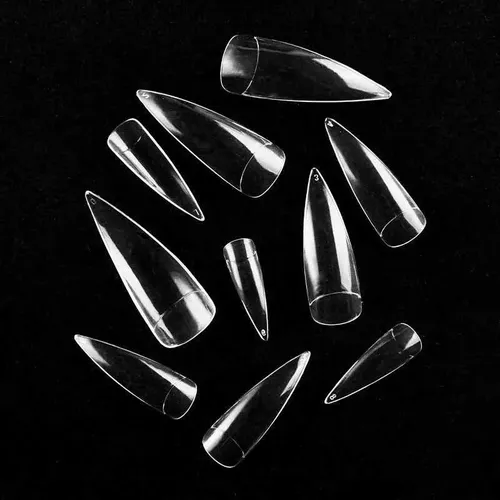 Tips Ultra Fino Flexible Stiletto X100 Salon Uña Esculpidas