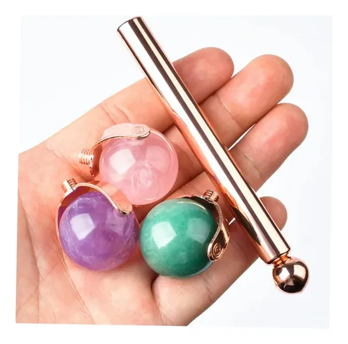 Rodillo De Jade Rosa Para Masaje Facial Y Cuidado Piel