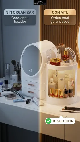 Organizador De Maquillaje Con Espejo Y Cajon Profesional