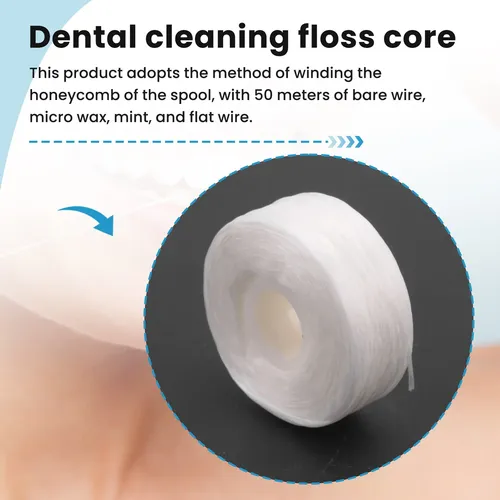 10 Rollos De Hilo Dental, 50 M, Higiene Bucal, Limpieza Dent
