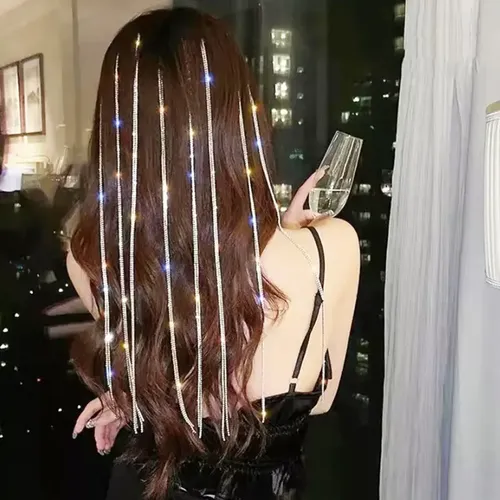 2u Tira Extension Para Cabello Cristales Blanco Cristal 2mm