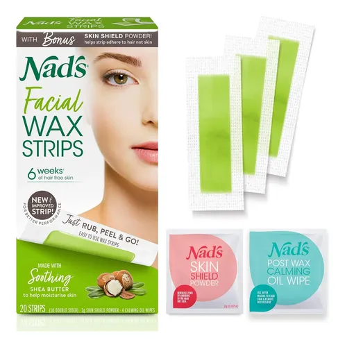 Nad’s Tiras De Cera Facial – Hipoalergénicas Todo Tipo De Pi