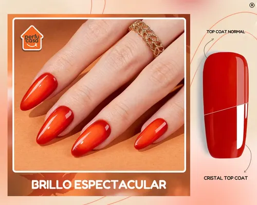 Esmalte Sellador Top Coat Cristal Semipermanente 10ml Uv Led Transparente Efecto Brillante
