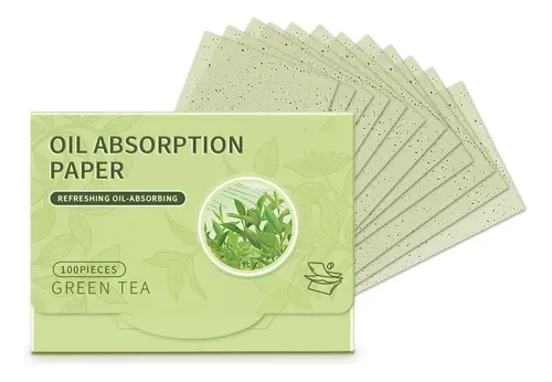 Papel Absorvente De Óleo De Chá Verde Fresco 100 Unidades