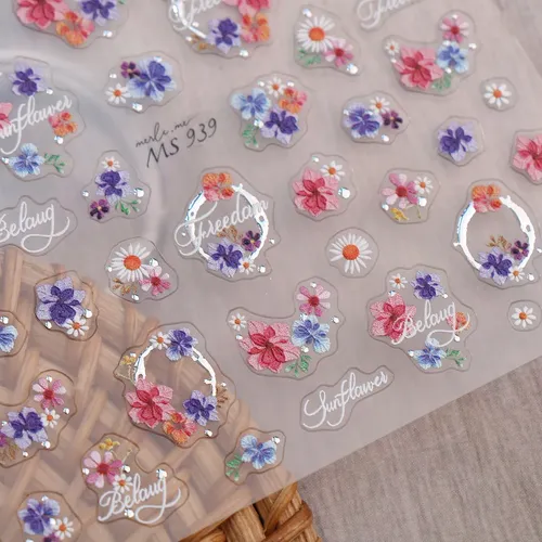 Prima Stickers For Uñas Florales Vintage 3 Hojas 3pcs Gold