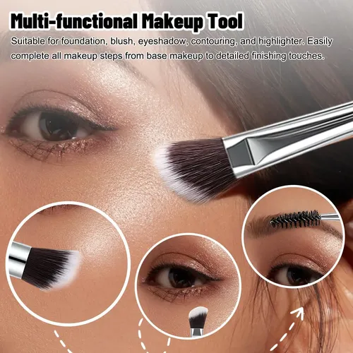 Set De 16 Brochas Y Esponjas De Maquillaje Fáciles De Aplica Negro