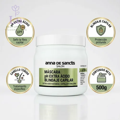 Máscara Blindaje Capilar Ph Extra Ácido Cabello Teñido 500g