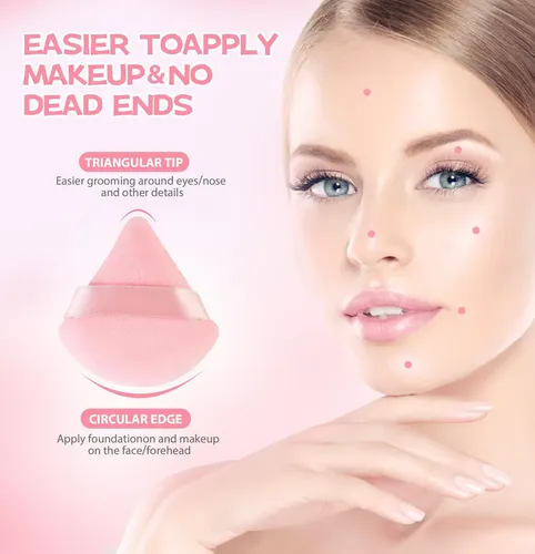 8pcs Mujer Esponja Triangular Suave Maquillaje Facial