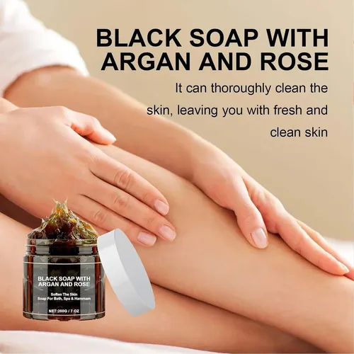 Jabón Negro Soap Dragon Honor Morocco Con Argán Y Rosa 200 G
