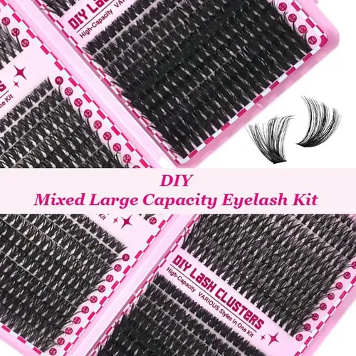 Kit De Extensiones De Pestañas Con Removedor De Adhesivo Negro