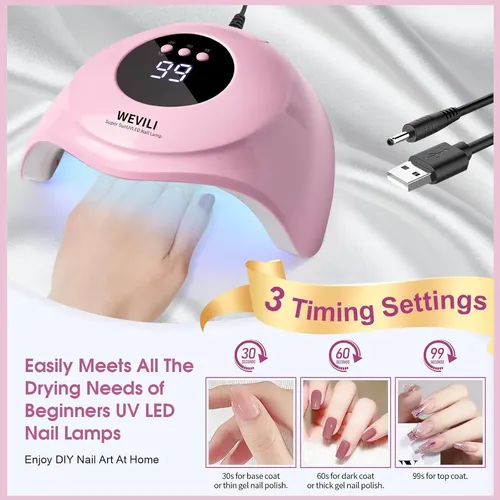 Lámpara Uv Led Wevili 72w Para Uñas De Gel Con Sensor Y