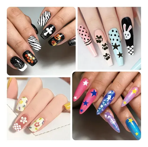 Set 24 Colores Para Uñas Con Plantillas Y Pinceles Diy