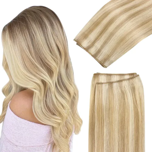 Extension Cortina De Pelo Humano Real 35cm 100g Rubio Oscuro