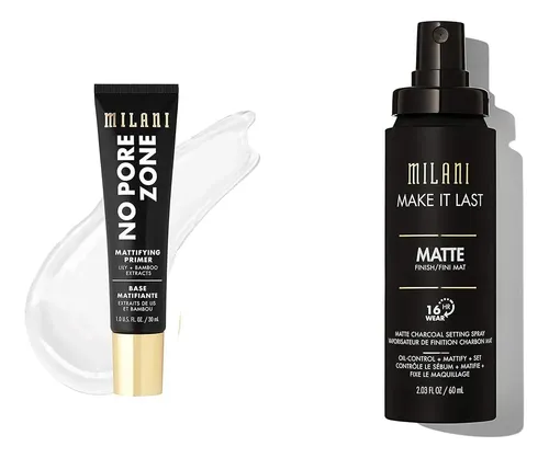 Prebase Y Spray Fijador Milani No Pore Zone 16h