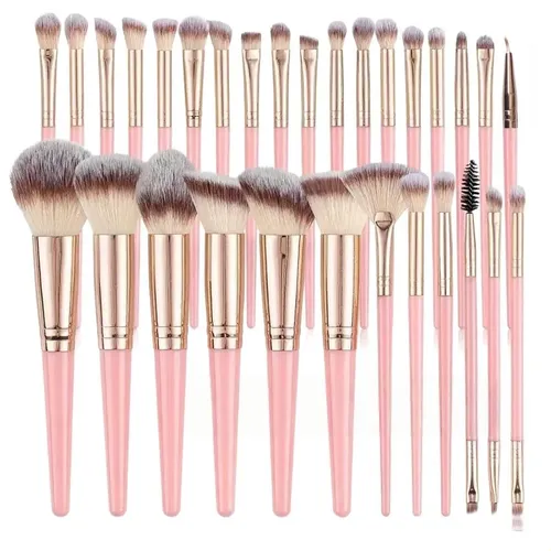 Set De 30 Brochas De Maquillaje Profesional – Rosa