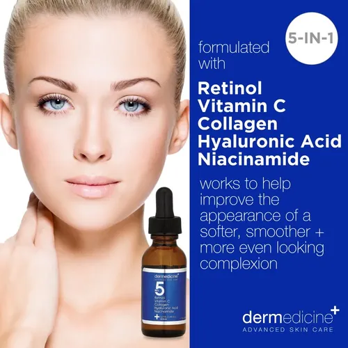 Potente Suero Facial 5 En 1 Con Retinol, Vitamina