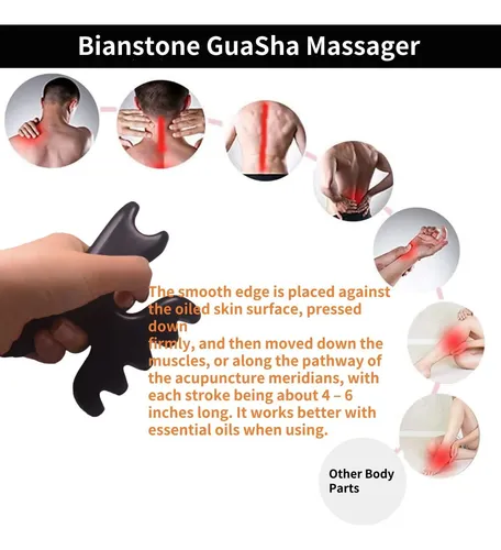J/ Gua Sha Piedra Bian Masaje Muscular Espalda