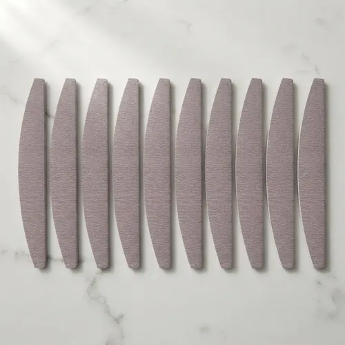 10 Limas 150/150 Medialuna Gris Uñas Esculpidas L009