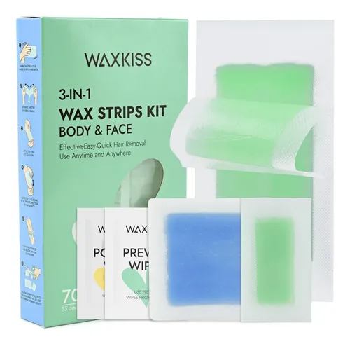 Kit De Tiras De Cera Waxkiss, 70 Unidades, 3 Tamaños