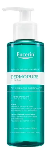 Eucerin Gel Limpiador Facial Dermopure Oil Control X200ml Grasa Día/noche