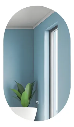 Espejo Led Vertical Oval 80×50 Botón Luz Frío/cálido *outlet